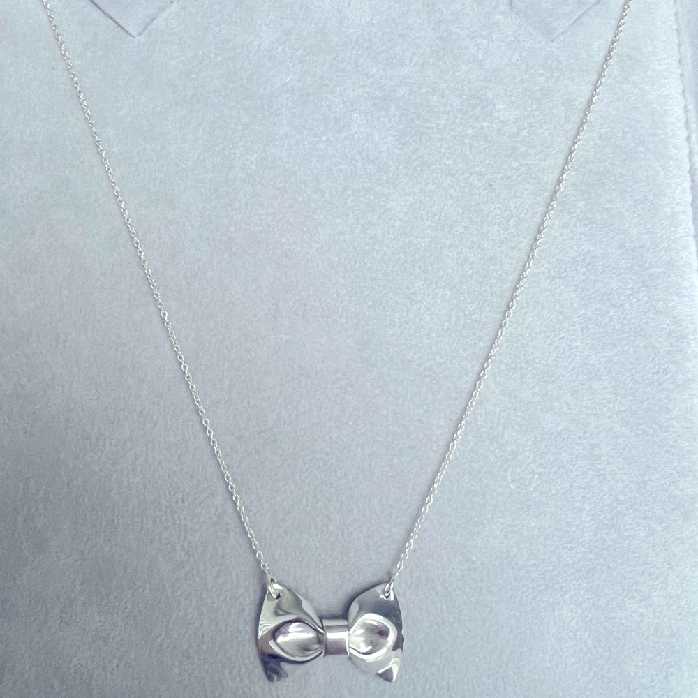 Tiffany Vibes! Sterling Silver Bowtie Necklace- .925